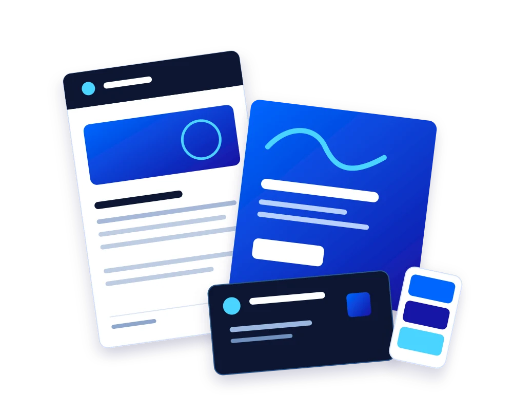 Original illustration of brand stationery and promotional materials for Qodco design and printing